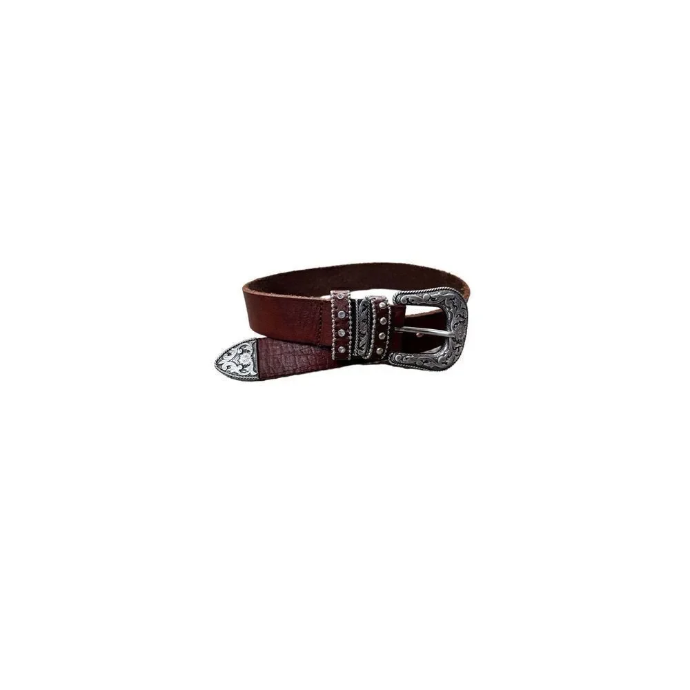 Girls belt silver western size 20